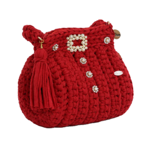 Embellished Crochet Statement Bag