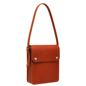 Tan Leather Crossbody – Handcrafted Mini Satchel